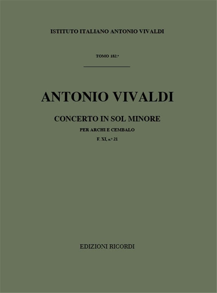 Concerti Per Archi E B.C.: In Sol Min. Rv 157